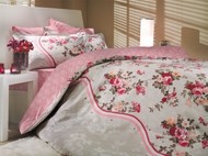 Комплект постельного белья 2 спальный (180x220) поплин "SUSANA", розовый, 100% Хлопок