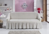 Чехол "BULSAN" для дивана трехместного цвет кремовый