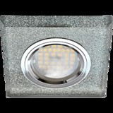 Светильник встраиваемый Ecola DL1651 MR16 GU5.3 квадратный стекло Серебряный блеск/Хром 25x90x90 FS1651EFF