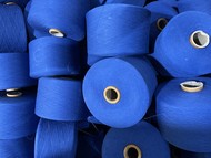 Китай (30% ПЭ, 70% Хл.) Синий Ne 6/1 Пряжа смесовая для производства шнуров, шпагатов