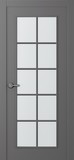 Межкомнатная дверь Ламира 1 (остекленное) Эмаль графит - 2,0х0,6