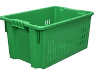 Вкладываемый ящик 600х400х300 мм перфорированный со сплошным дном (Зеленый)