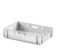 Ящик пластиковый мясной Е1 600х400х120 мм морозостойкий (Белый)
