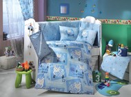 Комплект постельного белья (поплин) с покрывалом "LITTLE SHEEP", голубое