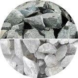 Набор камней для сауны МИКС ЭКО Дуэт “кварц/долерит” колотый упаковка Огненный Камень
