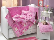 Комплект постельного белья (поплин) с покрывалом "LITTLE SHEEP", розовый