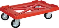 Тележка пластиковая 600х400 мм с резиновыми колесами (Красный)