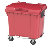 Контейнер для мусора на колесах 1100 л с крышкой (Красный)