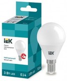 Лампа светодиодная IEK шар G45 E14 3W(210lm) 4000K 4K 78x45 матов. ECO LLE-G45-3-230-40-E14