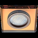 Светильник встраиваемый Ecola DL1651 MR16 GU5.3 квадратный стекло Янтарь/Черненая медь 25x90x90 FA1651EFF