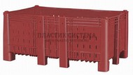 Крупногабаритный контейнер 1600х1050х715 мм перфорированный (Красный)