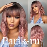 Розовый парик LC032-1