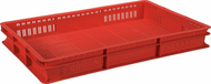 Ящик пластиковый универсальный 600х400х75 мм перфорированный (Красный)