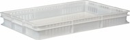 Ящик пластиковый универсальный 600х400х75 мм перфорированный со сплошным дном (Белый)
