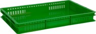 Ящик пластиковый универсальный 600х400х75 мм перфорированный со сплошным дном (Зеленый)