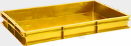 Ящик пластиковый универсальный 600х400х75 мм сплошной (Желтый)