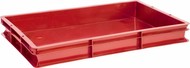 Ящик пластиковый универсальный 600х400х75 мм сплошной (Красный)