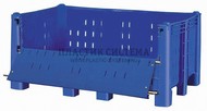 Крупногабаритный контейнер 1600х1050х715 мм перфорированный с откидной дверцей (Синий)