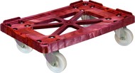 Тележка пластиковая 600х400 мм с полиамидными колесами (Красный)