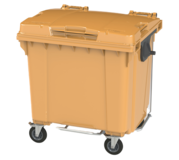 Контейнер для мусора на колесах 1100 л с крышкой (Оранжевый)