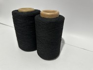 Пушистая Пряжа смесовая Ne6.5 цвет - черный, для производства трикотажных рабочих перчаток.
