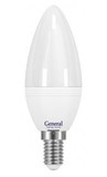 Лампа светодиодная General свеча E27 8W 6500K 6K 38x108 пластик/алюмин. 638700