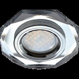 Светильник встраиваемый Ecola DL1652 MR16 GU5.3 стекло 8-угольник Хром/Хром 25x90 FC1652EFF