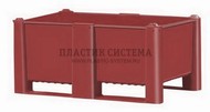 Крупногабаритный контейнер 1200х800х540 мм сплошной (Красный)