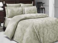 Комплект постельного белья DO&CO Сатин  жаккард  RACHEL 2 спальный Евро цвет светло-зеленый