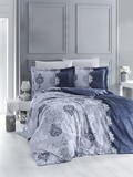 Комплект постельного белья DO&CO Сатин DELUX  LONA 2 спальный Евро цвет синий