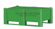 Крупногабаритный контейнер 1200х800х440 мм сплошной (Зеленый)