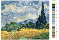 Картина по номерам «Пшеничное поле с кипарисами (худ. Ван Гог)»