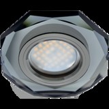 Светильник встраиваемый Ecola DL1652 MR16 GU5.3 стекло 8-угольник Черный/Черный хром 25x90 FB1652EFF