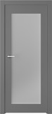 Межкомнатная дверь Кремона 1 (остекленное) Эмаль графит - 2,0х0,6