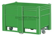 Крупногабаритный контейнер 1200х800х800 мм сплошной на колесах (Зеленый)