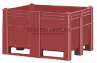 Крупногабаритный контейнер 1200х1000х740 мм сплошной (Красный)