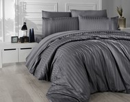 Комплект постельного белья DO&CO Сатин  жаккард DELUX NEW TREND 2 спальный Евро цвет серый