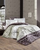 Комплект постельного белья DO&CO Сатин DELUX 1,5 спальный (Евро) DOGA цвет коричневый