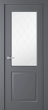 Межкомнатная дверь Alta (остекленное) Эмаль графит - 2,0х0,6