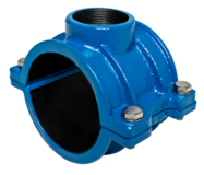 Обойма резьбовая для труб ПЭ/ПВХ DN 200x1 1/4" PN 16 чугун синий BLUCAST