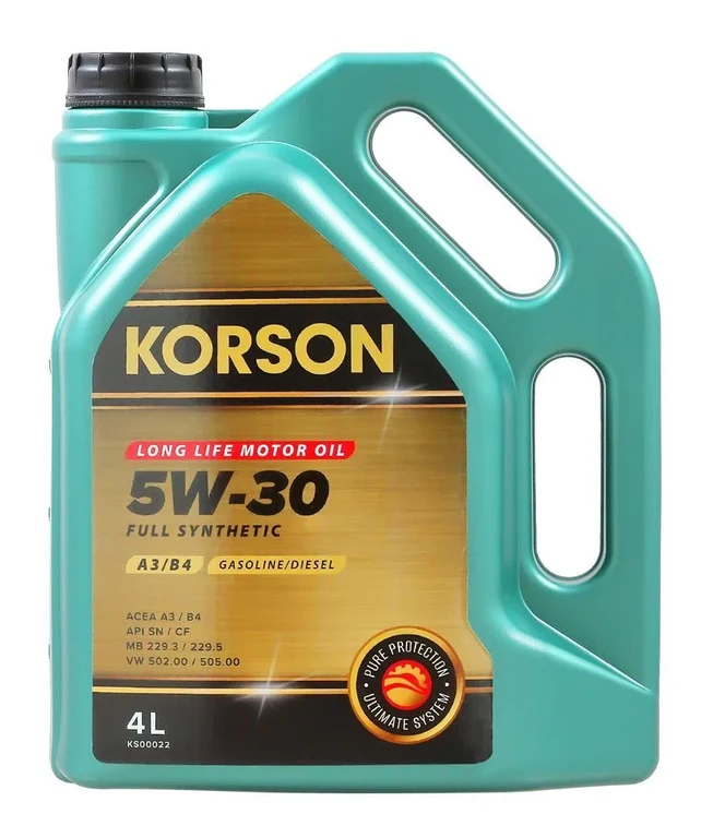 Масло моторное KORSON FULL SYNTHETIC 5W-30 A3/B4 4л