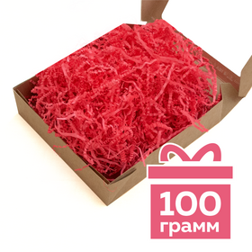 Бумажный наполнитель «Ягодный розовый», гофрированный, 100 г Циркон
