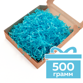 Бумажный наполнитель голубого цвета, гофрированный, 500 г Циркон