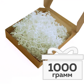 Бумажный наполнитель для коробок «Снежный белый», гофрированный, 1000 г Циркон