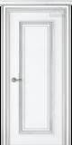 Межкомнатная дверь Палаццо 1 (полотно глухое) Эмаль белый патина серебро - 2,0х0,6