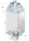 Биг бэг(МКР): две стропы; верх - сборка, низ - клапан; 75х75х125 см