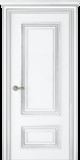 Межкомнатная дверь Палаццо 2 (полотно глухое) Эмаль белый патина серебро - 2,0х0,6