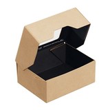 Крафт коробка с окошком,  350 мл, 100*80 мм, черная, 10 шт