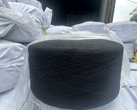 Пряжа смесовая Ne5 черная (30%п/э+70%хл)