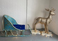 Золотой олень на подставках и сани деда Мороза - 1 сутки